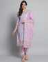 chic lavender linen cotton trendy fashioner linen cotton readymade suit collection with lavender rayon rt8932-184887 Close-up View